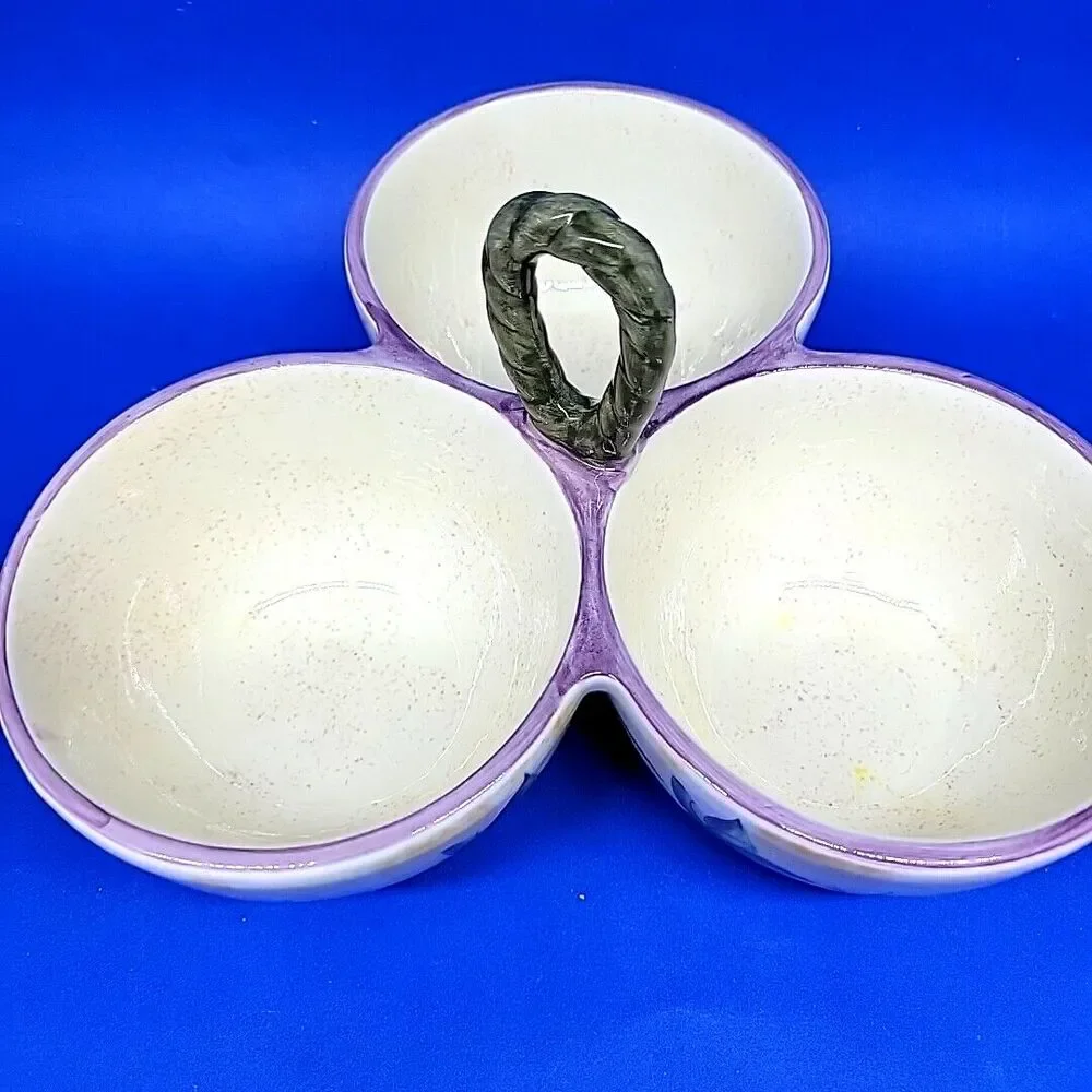 Noble Excellence Kimberly Divided Salsa Dip Condiment Bowls Tray Discontinued